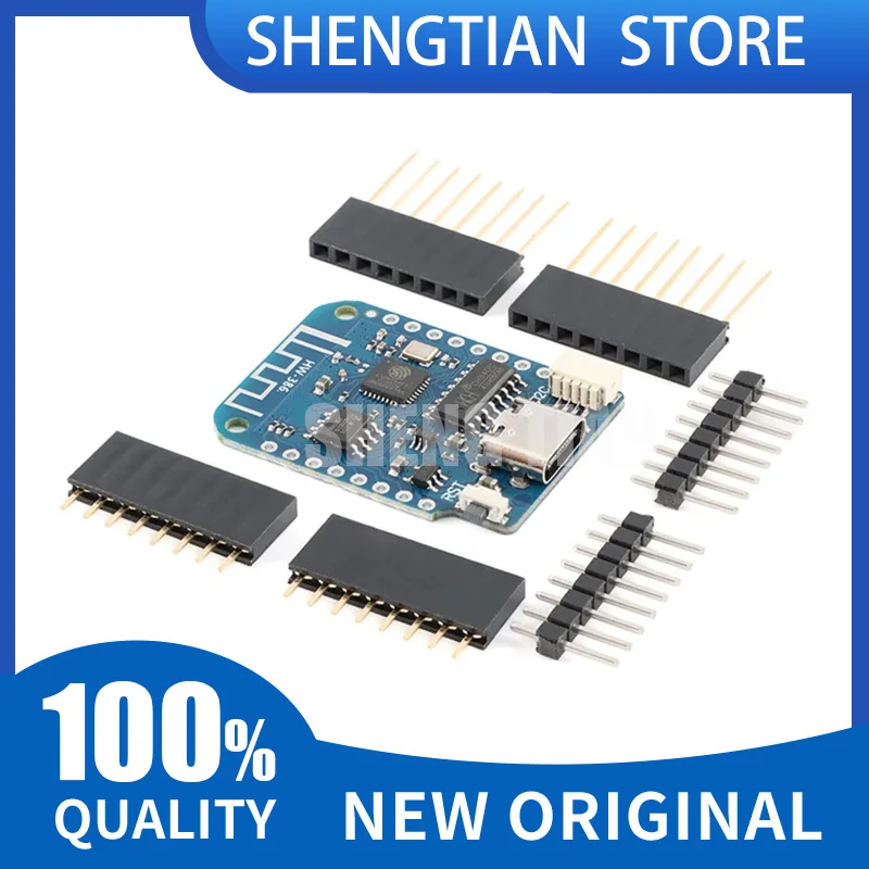 Плата для разработки LOLIN D1 Mini V4.0.0 WIFI Internet ESP8266, модуль Wi-Fi 4 МБ для Arduino IDE/MicroPython, порт Type-C