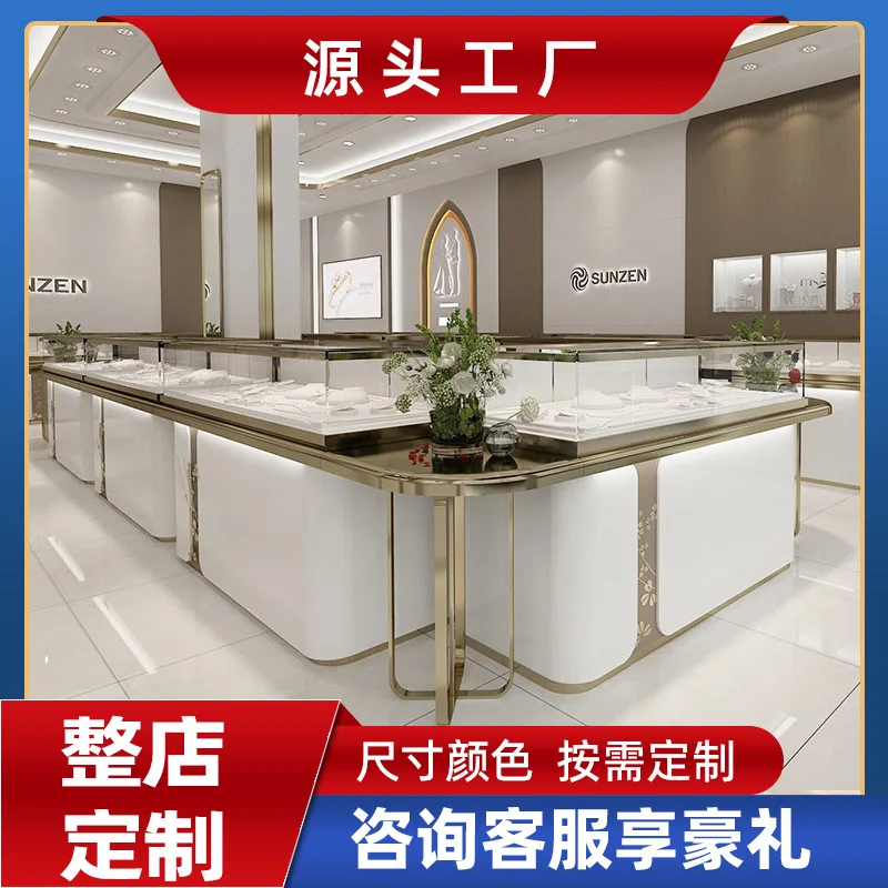 

Customized. Simple New Trend Jewelry Luxury Display Cabinet Thickened Ultra Tempered Glass Jade Jewelry Display Stand