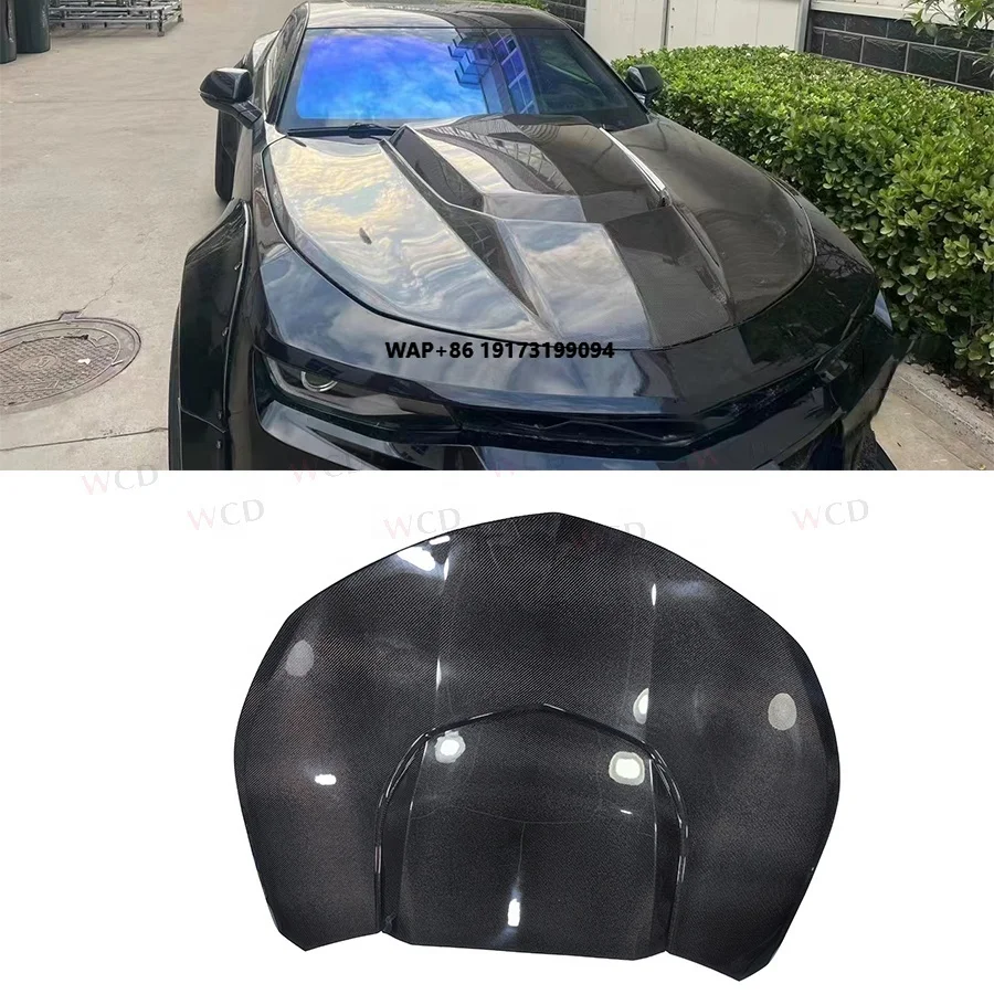 

Carbon Fiber Front Engine Hood for-Chevrolet Camaro 2016-2019 ZL1 Style Upgrade Bonnet Cover with Included Screws New Condition