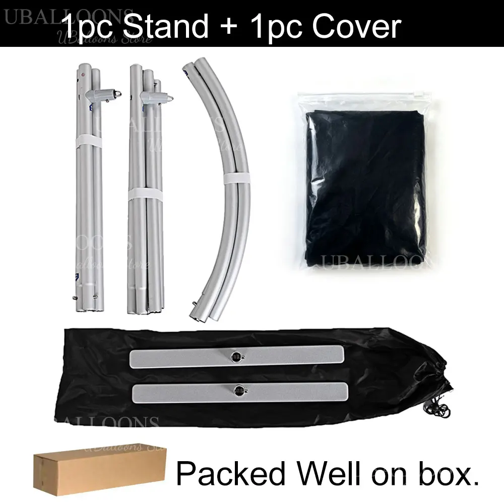 6.56FT Aluminum Arch Stand with Cover 20 Colors Double Sided Cover Metal Silver Arch Frame for Wedding Birthday Backdrop Decor