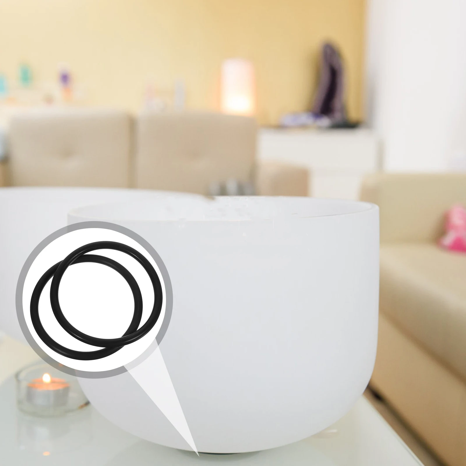 

2 Pcs Music Bowl Washer Sing Accessory Rubber Ring Singing Rings Mat Sound Pad Cushion Small