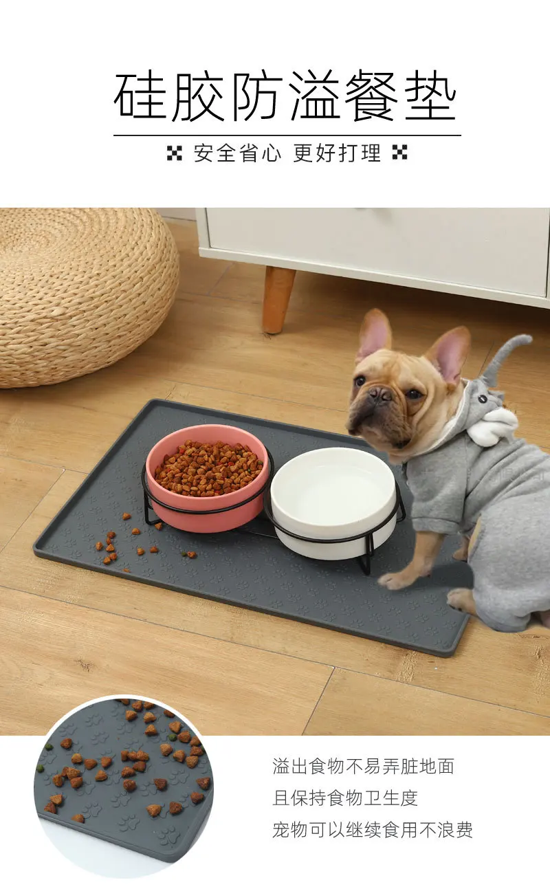 Pet Placemat Dog Food bowl Mat Cat Feed Mat Cat Dog Drinking Feeding Placemat Silicone Waterproof Pet Bowl Pad Feeder Mats