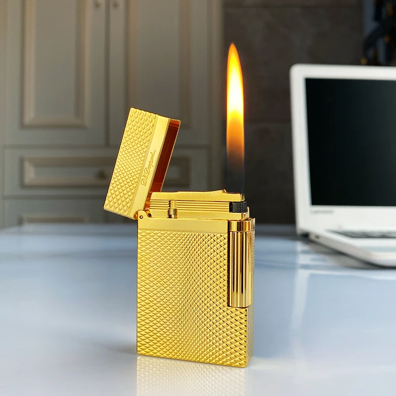 New commemorative edition single and double flame luxury lighter Ping Sound natural paint cigarette smoking butane lighter 16059