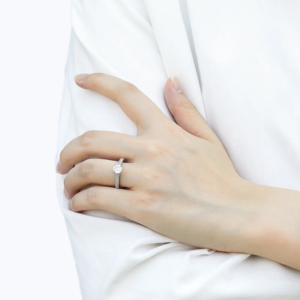 

Модное кольцо с бриллиантом и четырьмя когтями, золото 18 карат, платина PT950, серебро S925, 7-слойное гальваническое золотое ожерелье, комплект серег