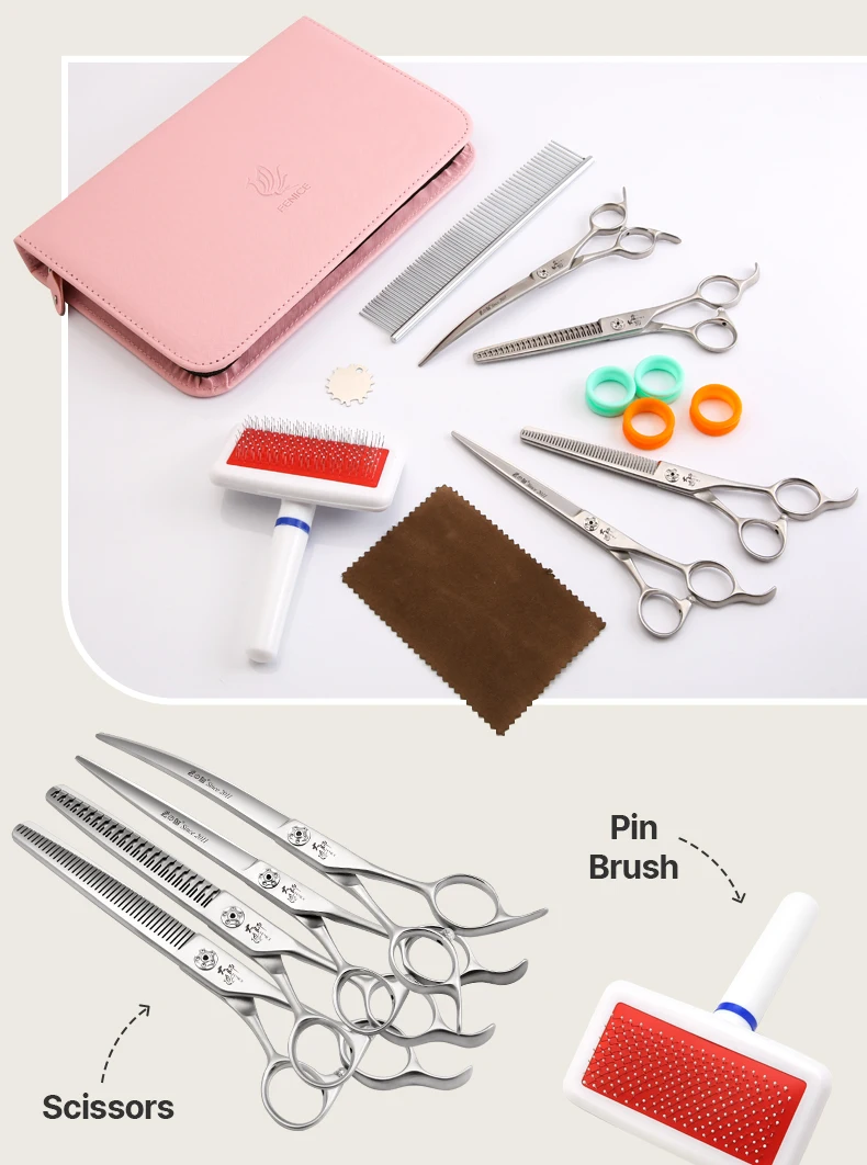 Fenice Slim Narrow Dog Grooming Scissors Set Straight/Curved/Thinner/Chunker Shears Schere Spezialisiert für KR- und JP Groomers – Detail 8