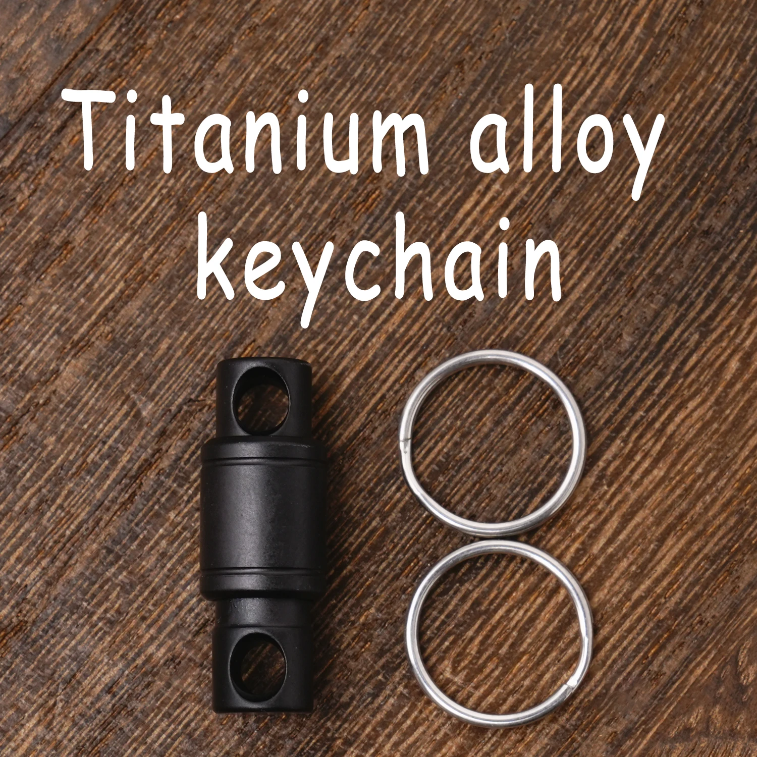 

Titanium Alloy Car Keychain Double Headed Buckle Can Rotate 360 ° Black Low Key Small Portable Outdoor EDC Tool