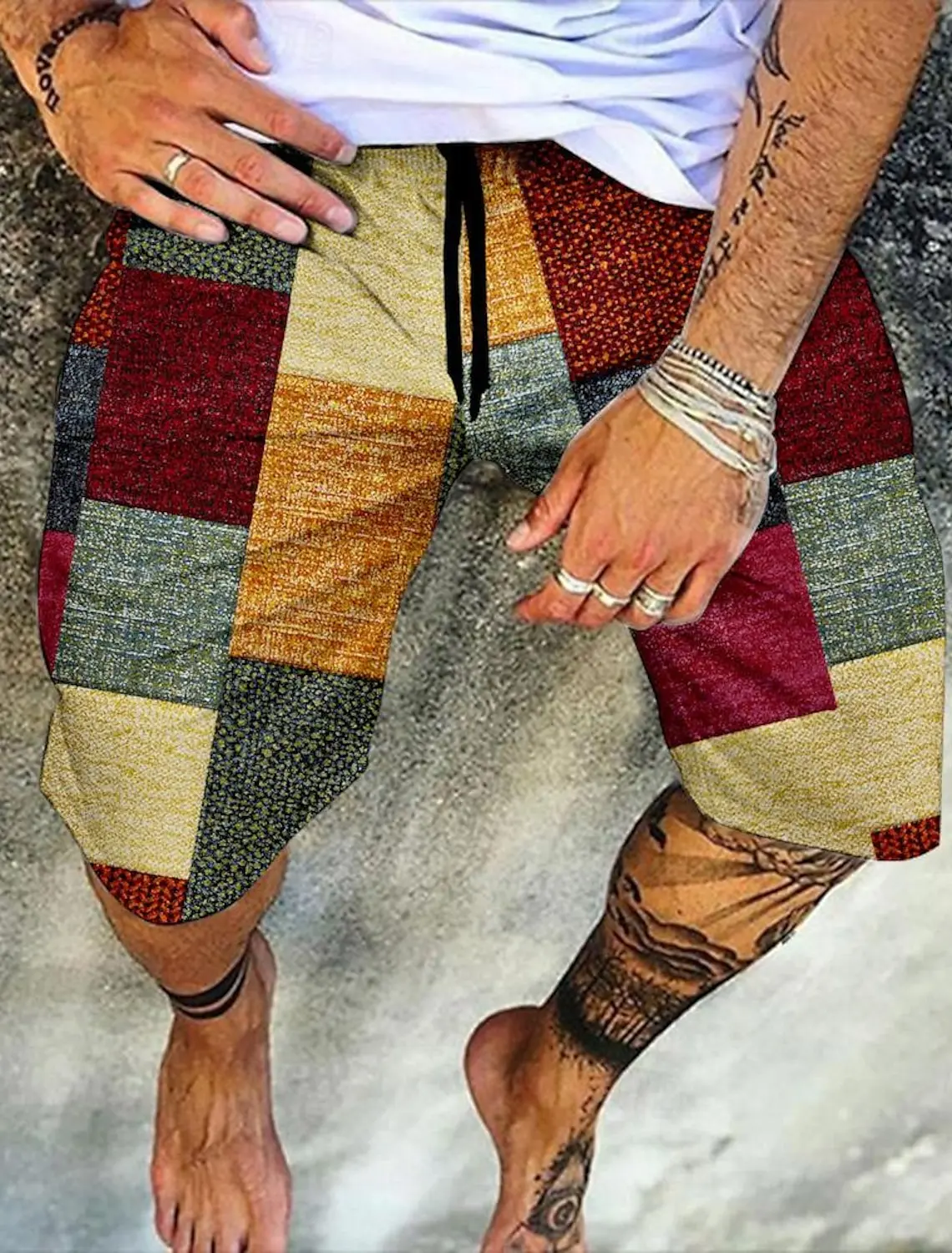 Bañadores Retro para hombre, pantalones cortos de playa con estampado de estilo étnico 3D, pantalones cortos deportivos de ocio al aire libre de secado rápido, pantalones cortos de baño para hombre