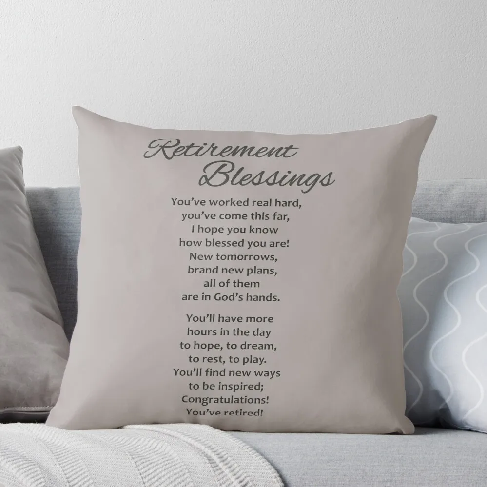 Retirement Gifts for New Retiree - Retirement Poem Gift Ideas for Retiring Women & Men - Great Retirement Party Dec Throw Pillow