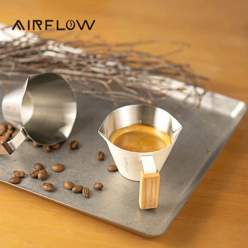 AIRFLOW Miarki ze stali nierdzewnej Podwójny kubek do ekstrakcji espresso 100ML ze skalą Narzędzia kuchenne