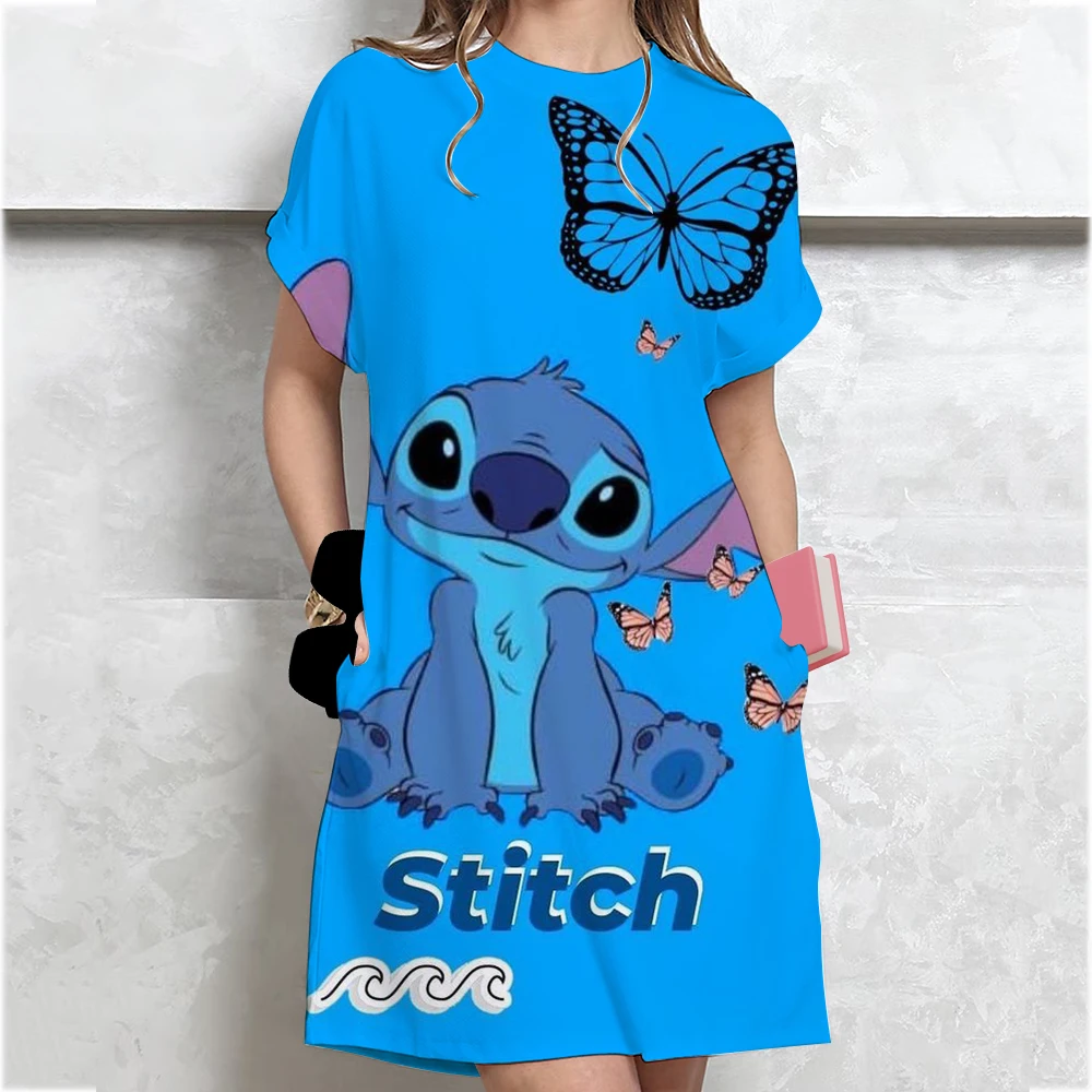 Sundress ชุดลําลองแขนสั้นของผู้หญิงชุดใหม่ขนาดบวกของผู้หญิงหลวมย้อนยุคเย็บพิมพ์เสื้อยืดจั๊มสูท