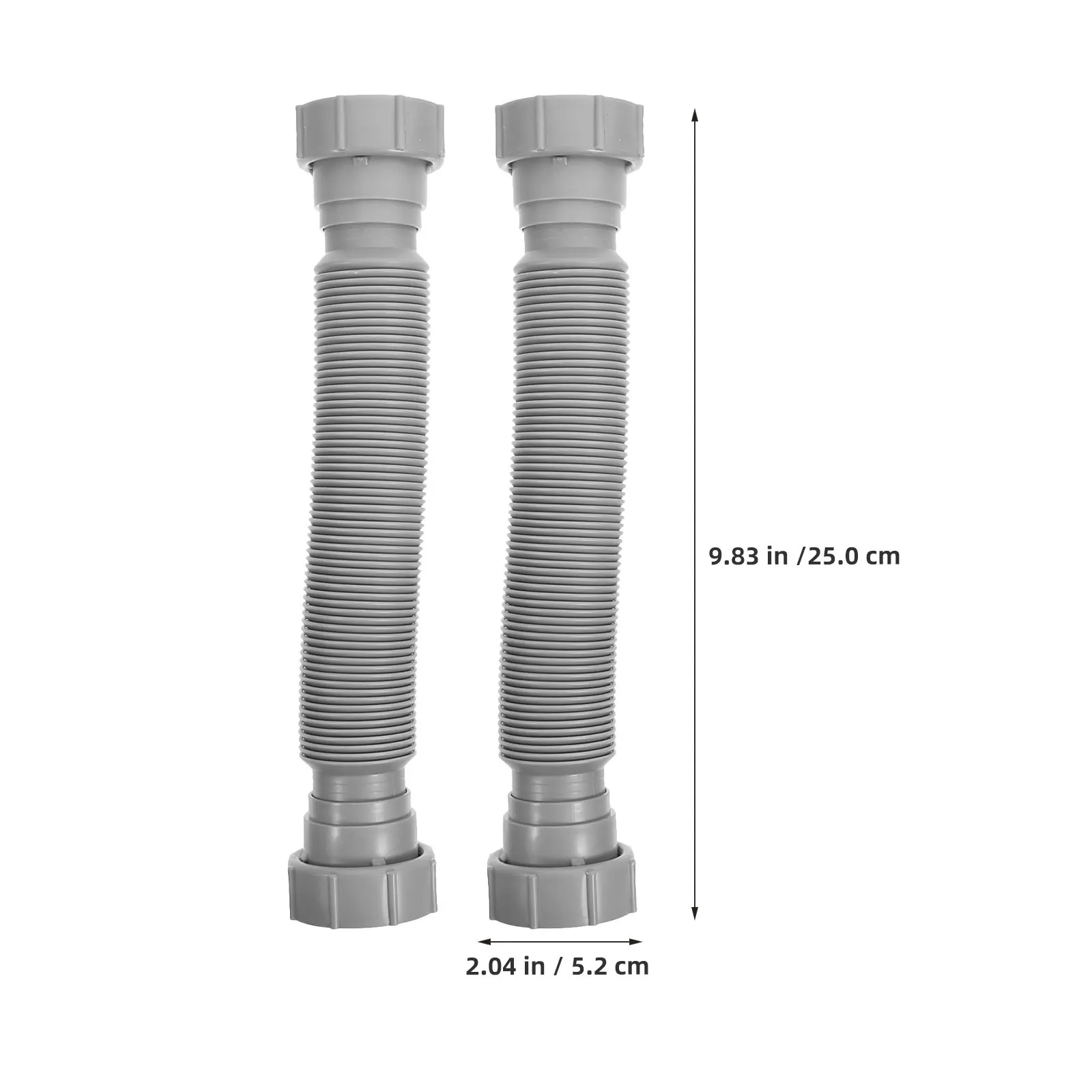 3 Pcs Telescopic Drain Hose Pipe Bathroom Flexible Grey Expandable Sink Waste Tube