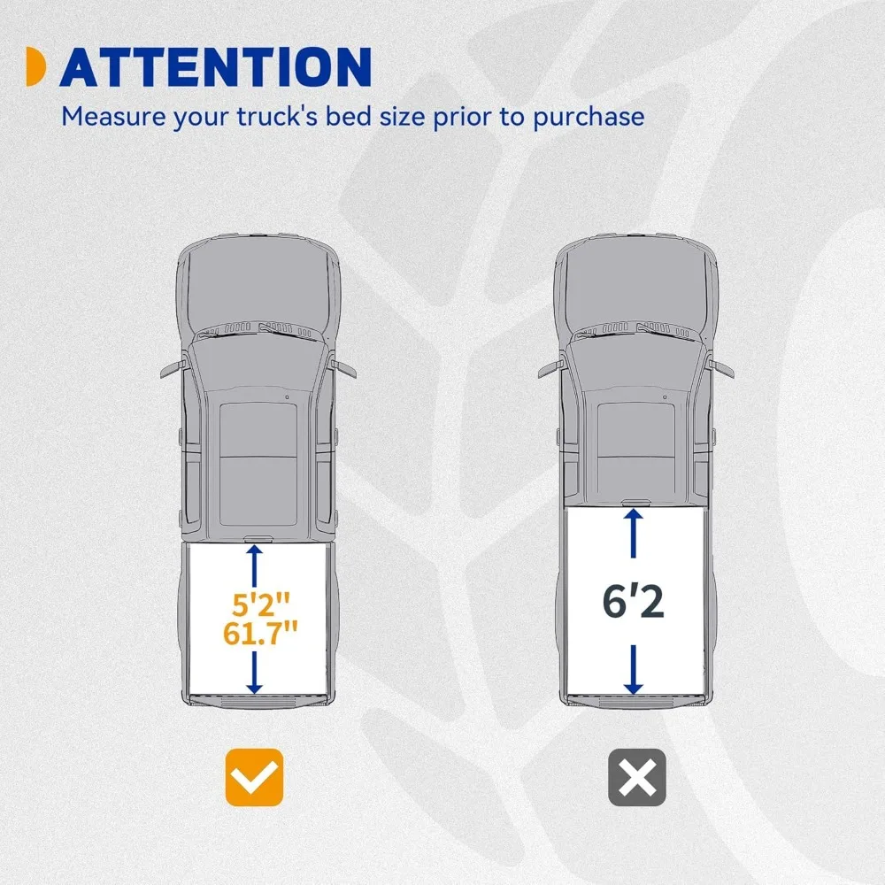 FRP غطاء سرير شاحنة صلب ثلاثي الطي مناسب لسيارة تشيفي كولورادو/جي إم سي كانيون 2015-2025 سرير 5.2 قدم #2