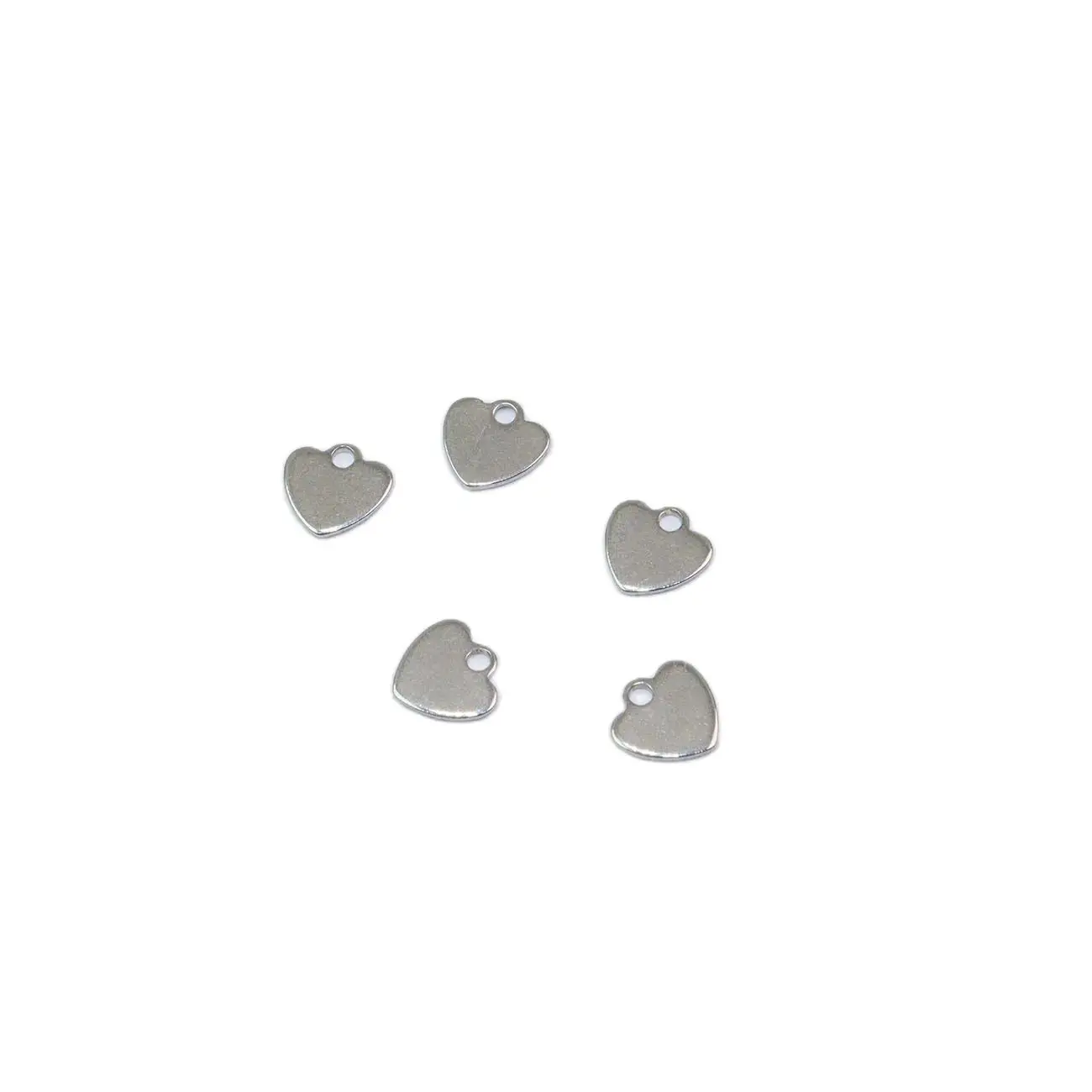 10/50pcs 10mm Wholesale StainlessSteel Mini Heart Dangling Charms DIY Anklets Earrings Bracelets Unfading Vacuum Plate 2 Colors