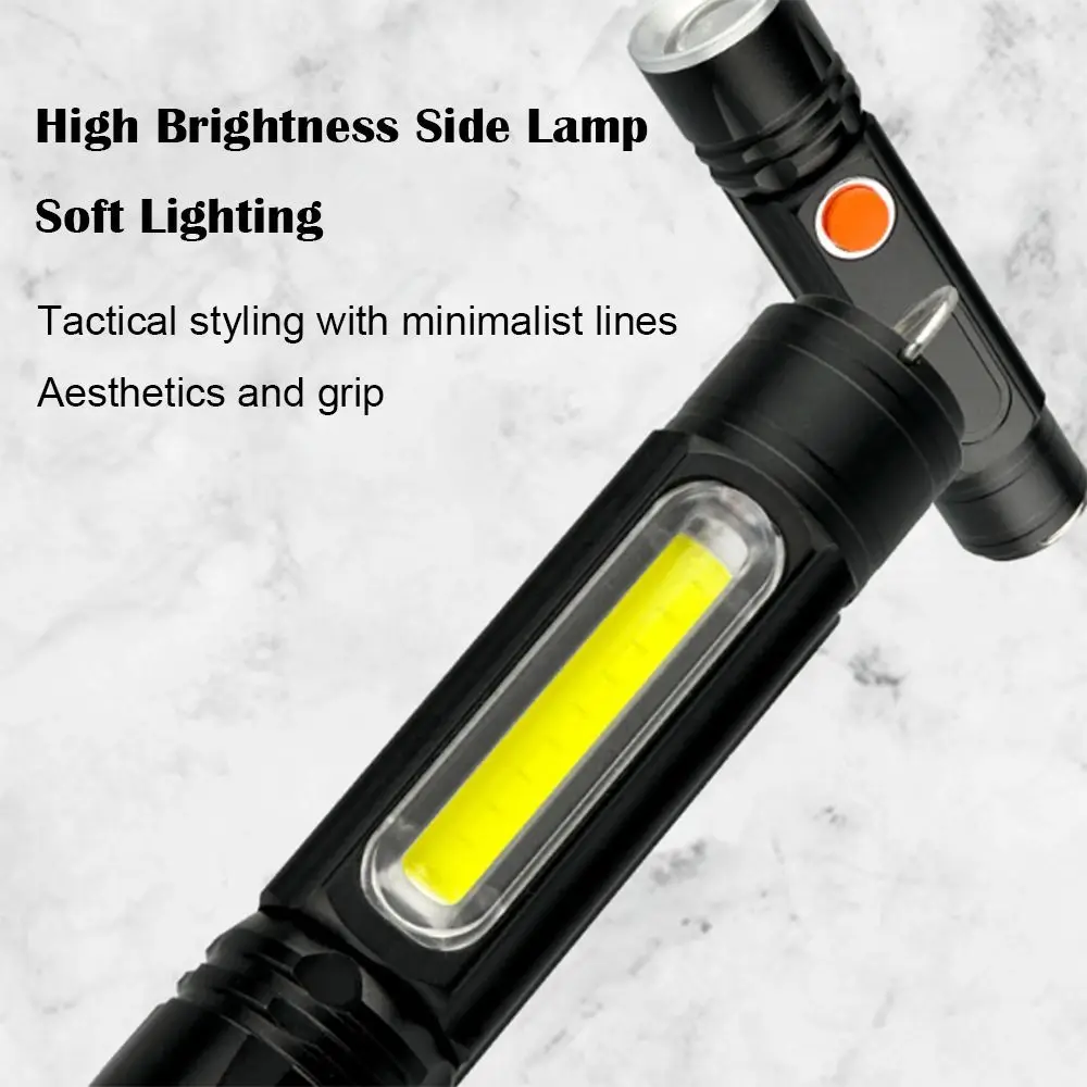 2 Pcs COB Side Light torce ricaricabili USB forte magnete luce di emergenza esterna ad alta potenza Mini Zoomable