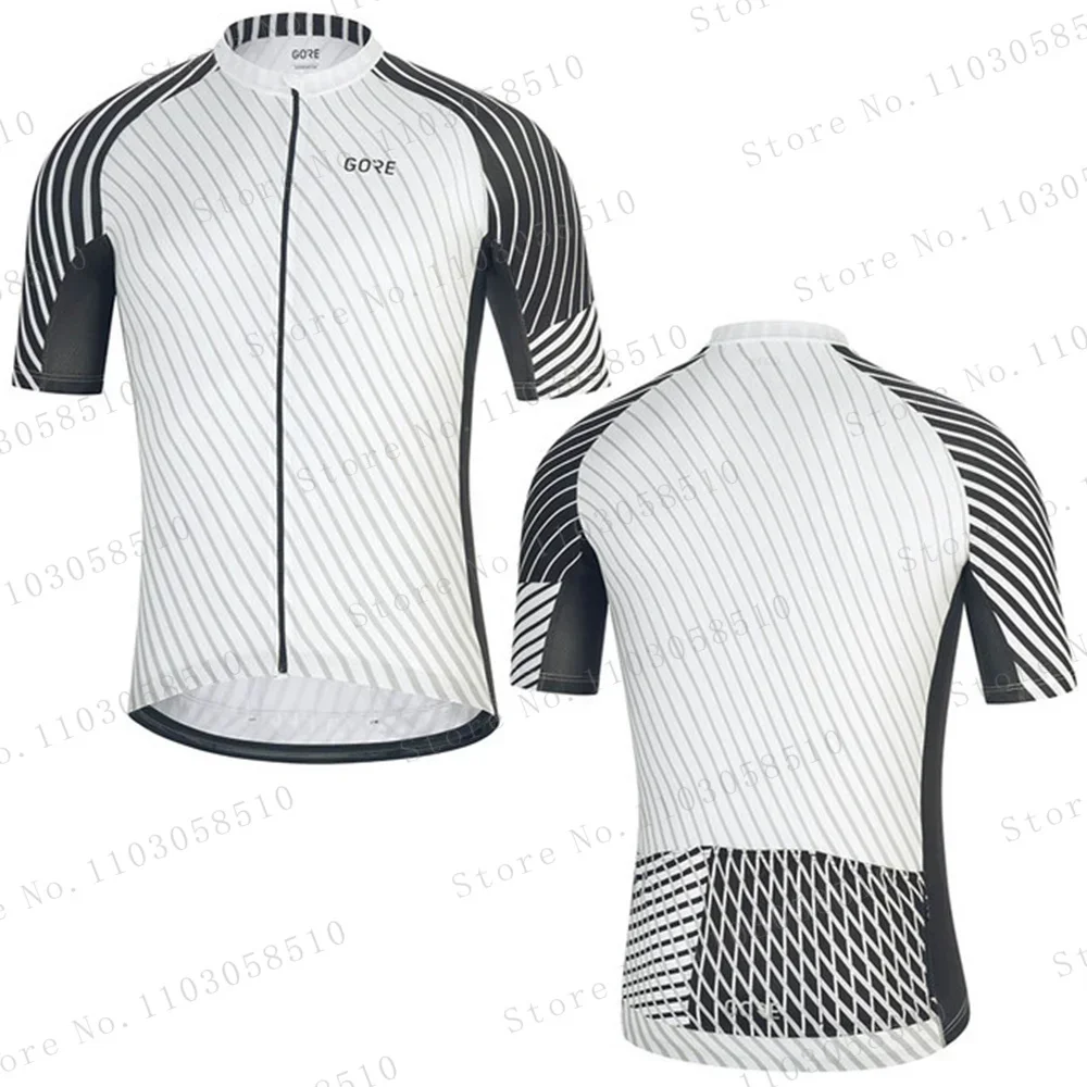 

Summer Cycling Jersey Men's Shirts Team Short Sleeve Sports MTB Clothing Road Cycling Top Breathable Bib Shorts Set 2025