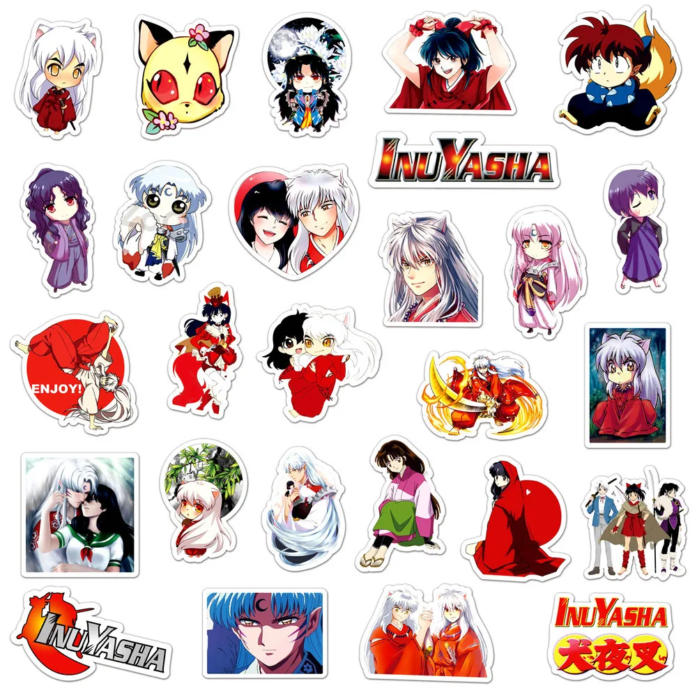 50Pcs Funny Anime Stickers Inuyasha Cartoon Decals Kikyō Graffiti DIY Suitcase Laptop Guitar Car Bike Skateboard Sticker - view 2
