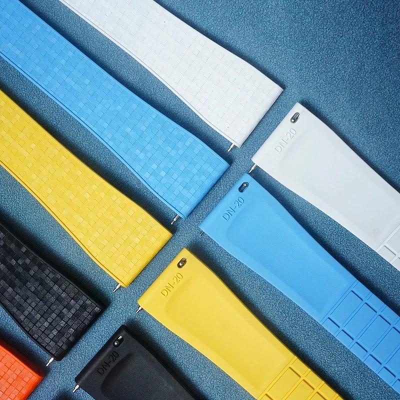 CTS Fluororubber Watch Strap 20mm 22mm For Patek Philippe Seiko Quick Release Spring Buckle Watch Bands FKM Strap For Cut To Siz