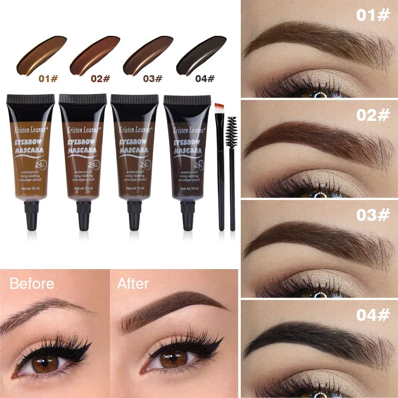 Teinte de Gel pour sourcils, noir et marron, liquide naturel, ensemble de crème pour sourcils, imperméable, longue durée, rehausseur de sourcils, maquillage de tatouage
