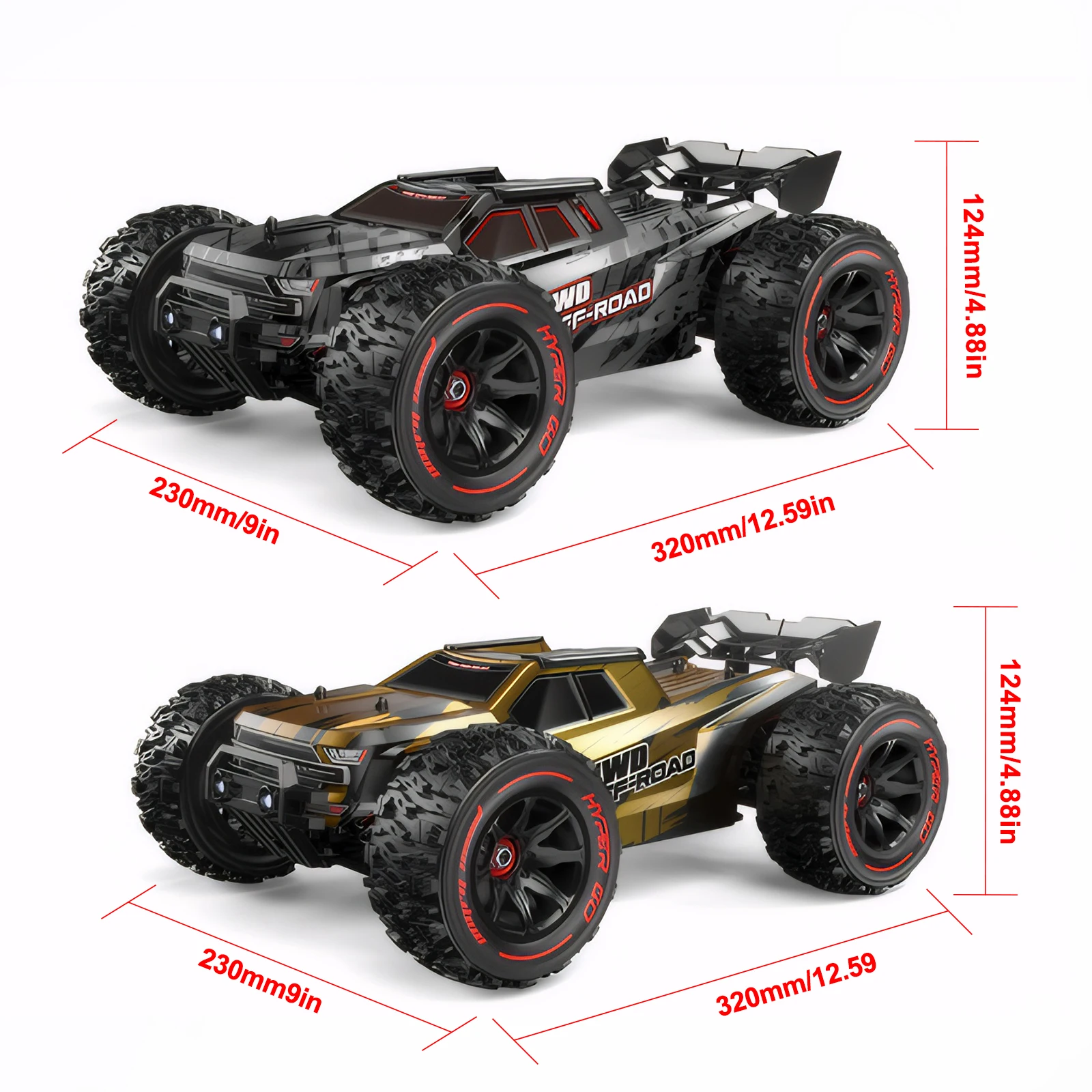 HYPER GO MJX 14210 V2.0 1/14 RC Car Brushless 2.4G Remote Control 4WD Off-road Racing RC Truck Electric Hobby Toy 2 Shell