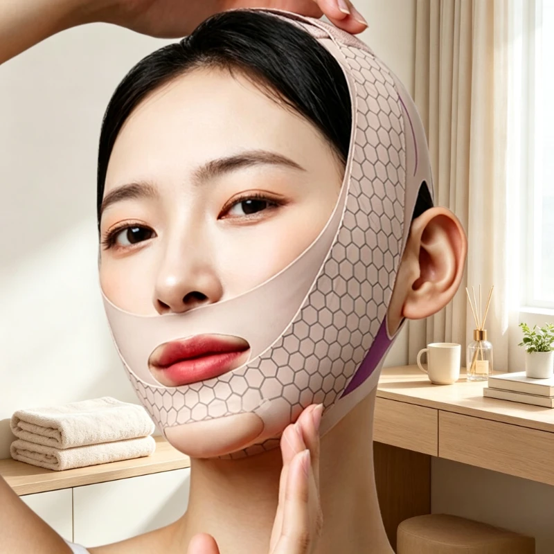 Facial Support Lift Mask Breathable Seamless Chin Jaw Wrap High Elastic Sleep Wear for Men Women Home Beauty Care 페이스 밴드