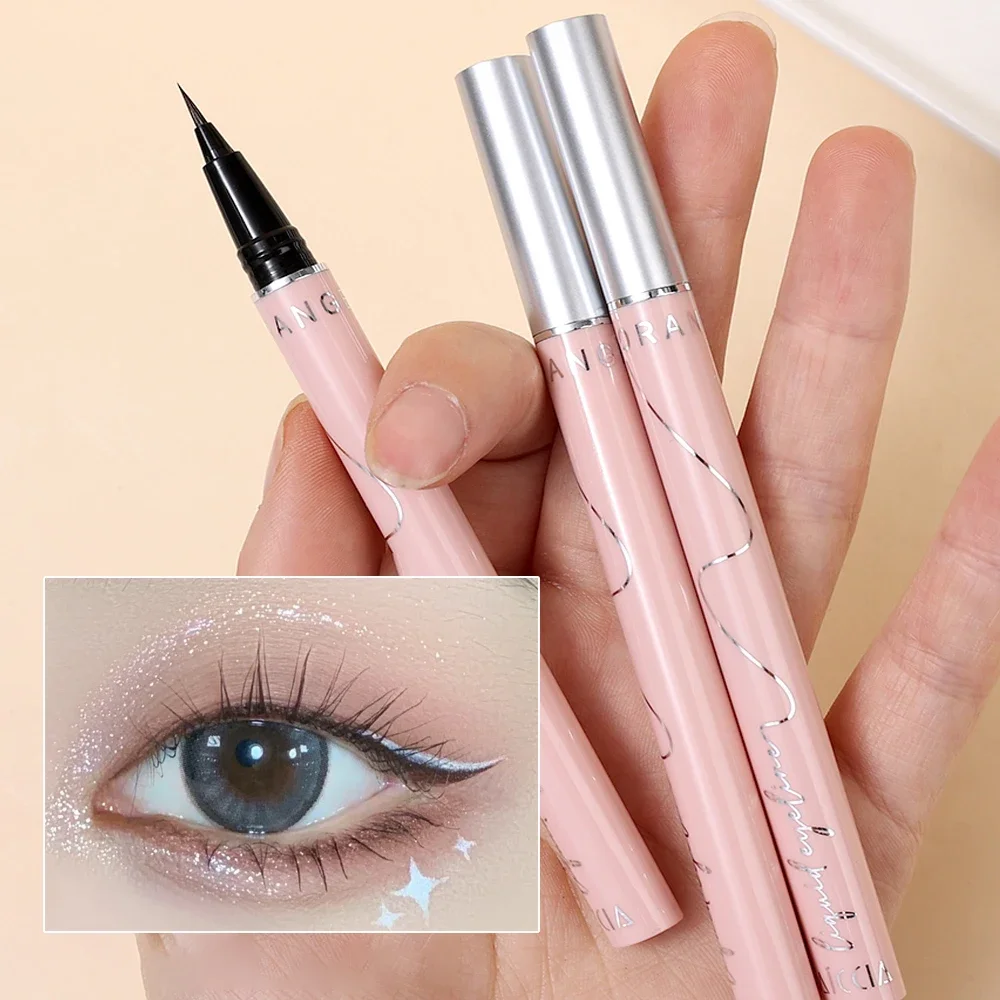 Eyeliner liquido bianco nero ultrasottile ad asciugatura rapida Eyeliner liscio impermeabile Long Last low Eyelash Pen cosmetici per il trucco delle donne