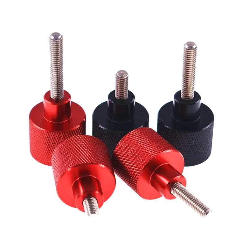 3 uds tornillos de pulgar de aluminio negro/rojo M3 M4 M5 M6 M8 M10 tornillo de pulgar moleteado cabeza moleteada de aluminio 304 rosca de acero inoxidable