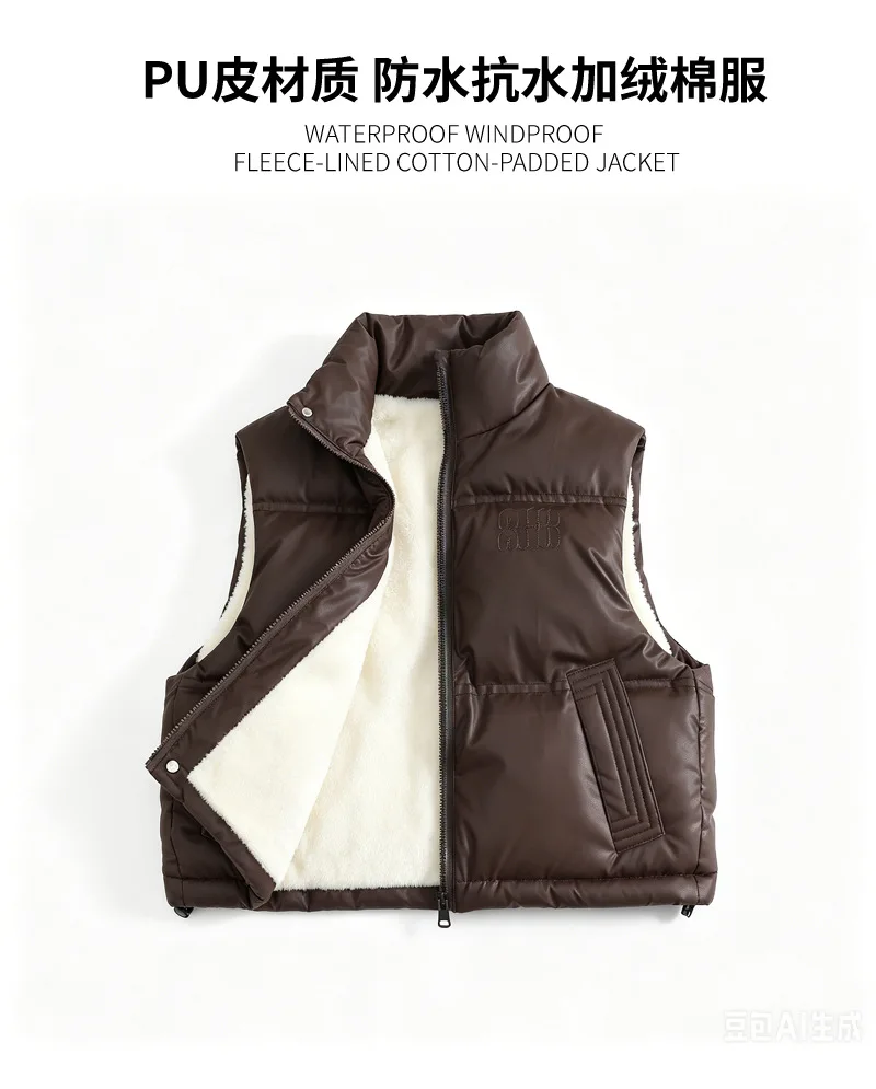 Dicke Weiche Weste für Jungen und Mädchen, Kinder Herbst Winter Winddichte Warme Weste, Baby Freizeitweste, Schüler Outdoor Campus Sportweste, Kinder – Detail 8