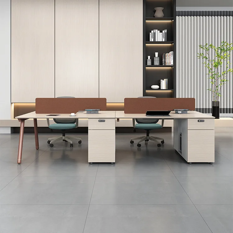 Staff desk simple modern 4 people creative finance room staff seat screen card seat 6 people computer table and chair combinatio
