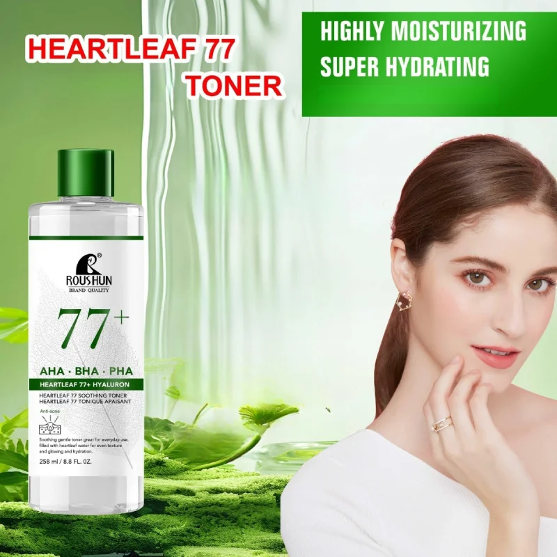 258mlسعة كبيرة ROUSHUN AHA BHA PHA 77+ تونر TONERماء وجه مرطب ومنعش