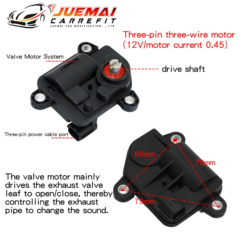 JUEMAI Car Accessories Electric Exhaust Control Valve One-Key Button Remote Motor Switch System With Cable Universal Water Proof