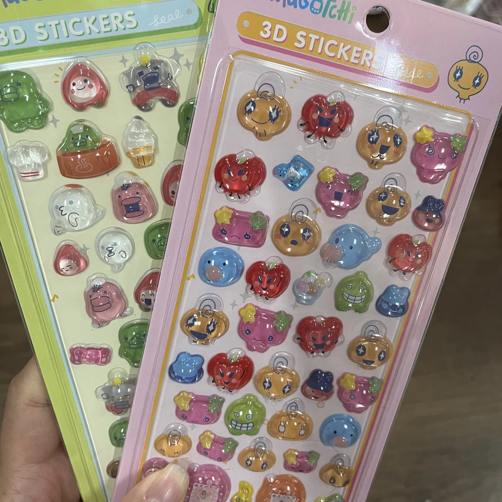 포짱” 2026 작은 물방울 소스 미니 엠보싱 3D 만화 스티커 장식용 방수 스티커