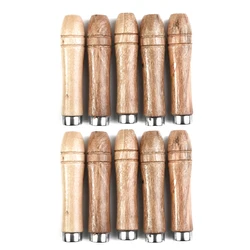 10 Pcs Wooden File Handle 90mm 4mm Hole W/Metal Collar Spare Parts 4-6inch For Craft Carving DIY Hand Tools Accessories