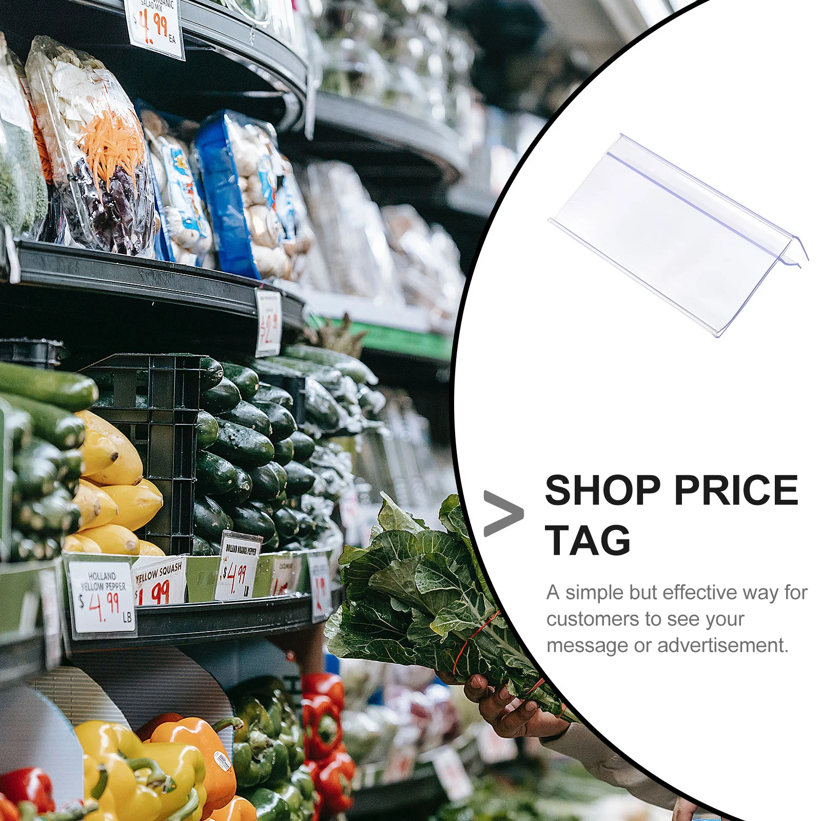 30Pcs Transparent Price Label Holder Strong Plastic Price Tag Display for Store Shelf Merchandise Information Management