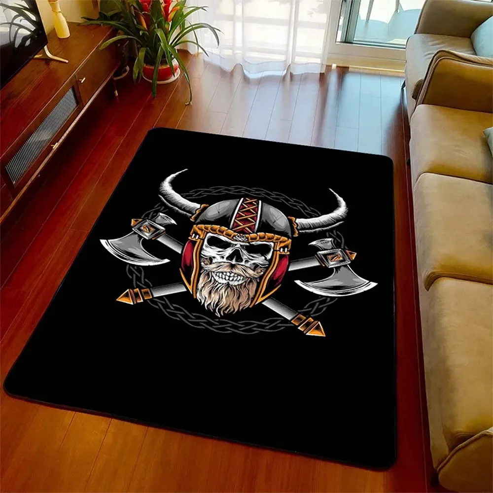 Nordic Viking Vintage Rug Mat Circle Carpet Bath Mat Black Mat Home Decoration Rugs for Kitchen Carpets Living Room Home Decor