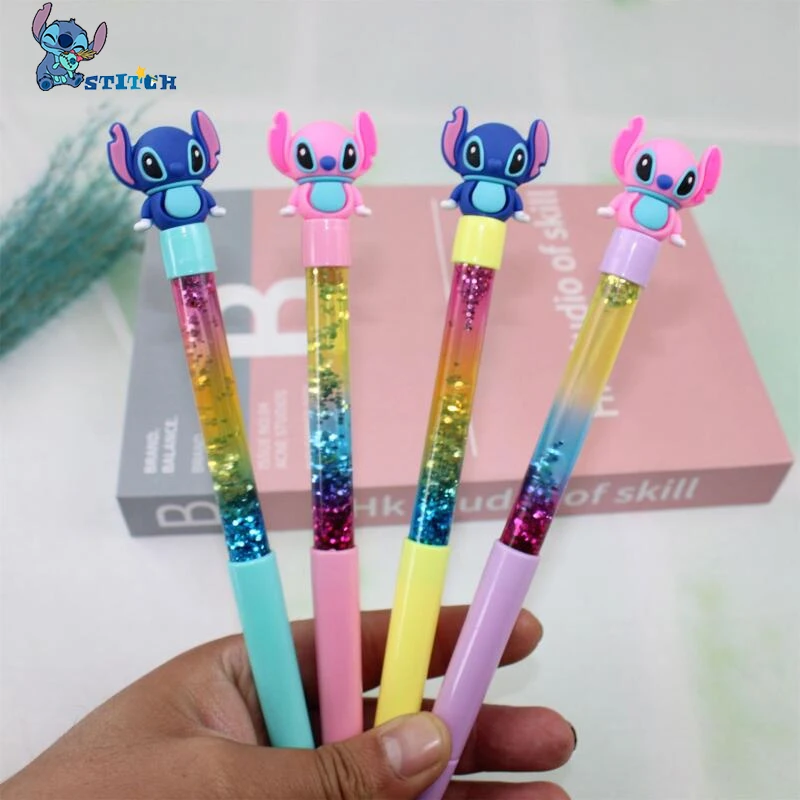 Disney Stitch Neutral Pen Kawaii Anime Student School Supplies Stationery Examination Press Gel Pen Girls Toy Gifts Random One