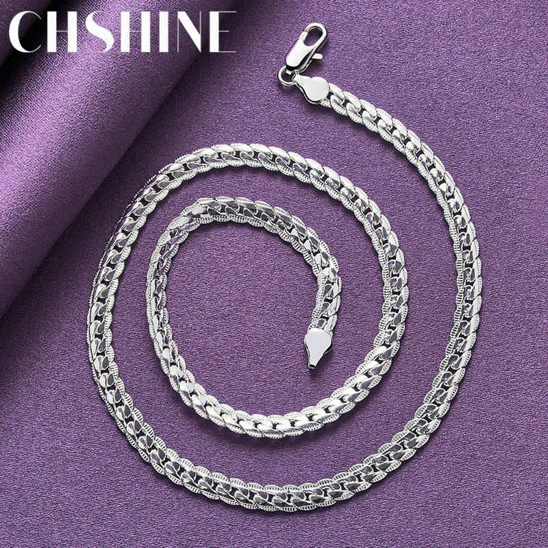 

Мужская цепочка CHSHINE из стерлингового серебра 925 пробы, 16-24 дюйма, для женщин, на свадьбу, помолвку, модное украшение-шарм
