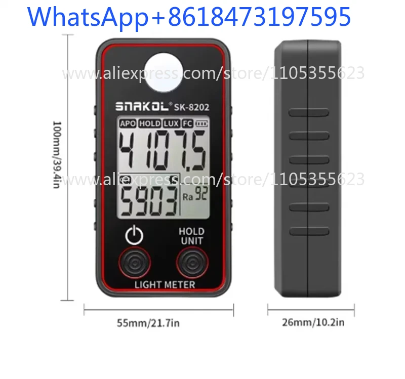 SK-8202 Illuminance Meter, Meter, Color Temperature, Color Rendering Index, Spectrum, LED Lamp Brightness, Lumen Detector
