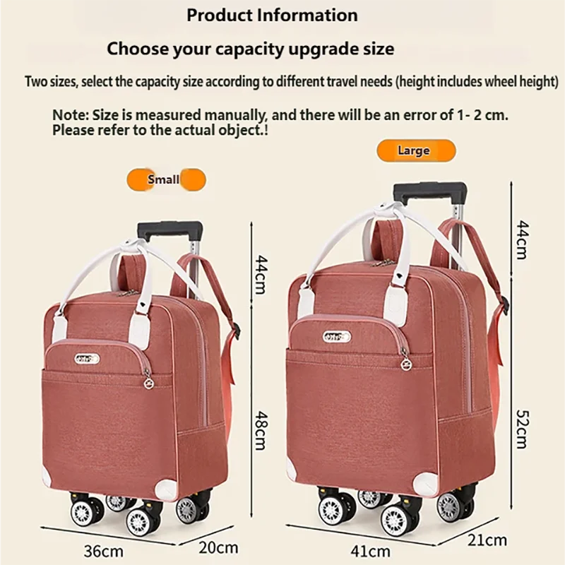 Large Capacity Travel Bag With Wheels Pull Rod Travel Backpack Foldable Luggage Bag Multi Functional Storage Travel Suitcase