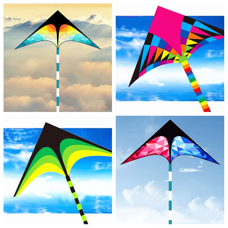 Free Shipping delta kites flying set nylon ripstop parachute kites wind professional kites factory rainbow high snake kites