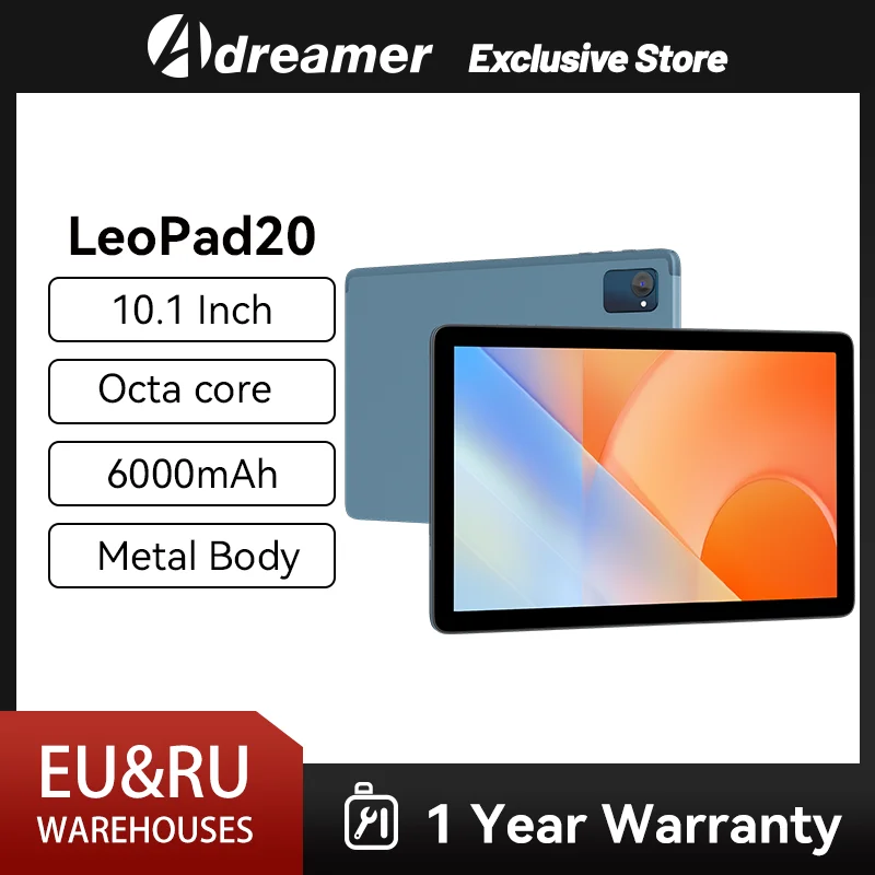 Adreamer LeoPad20 Tablet 10.1 "1280x800 IPS Android 11 Octa core 3GB RAM 32GB ROM Bluetooth 6000mAh Wifi Tablets portáteis PC