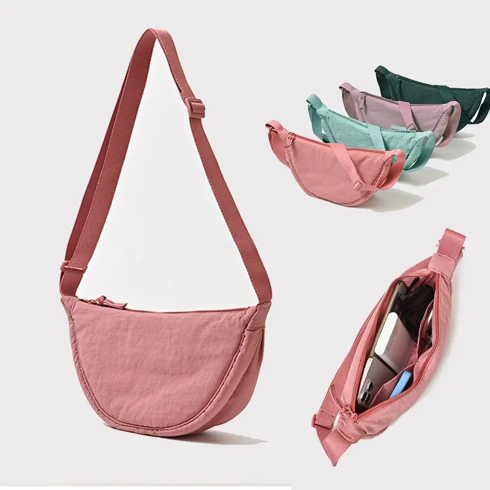 

Women Nylon Shoulder Bags Exquisite Solid Color Crossbody Bag Casual Sports Style Underarm Bags