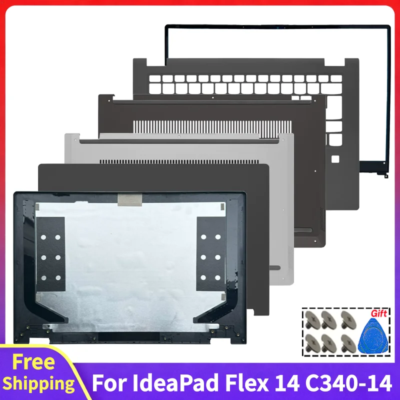 For IdeaPad FLEX 14 C340-14 C340-14IWL C340-14API C340-14IML 81SQ Replace Laptop LCD Back Cover Front Bezel Palmrest Bottom Case