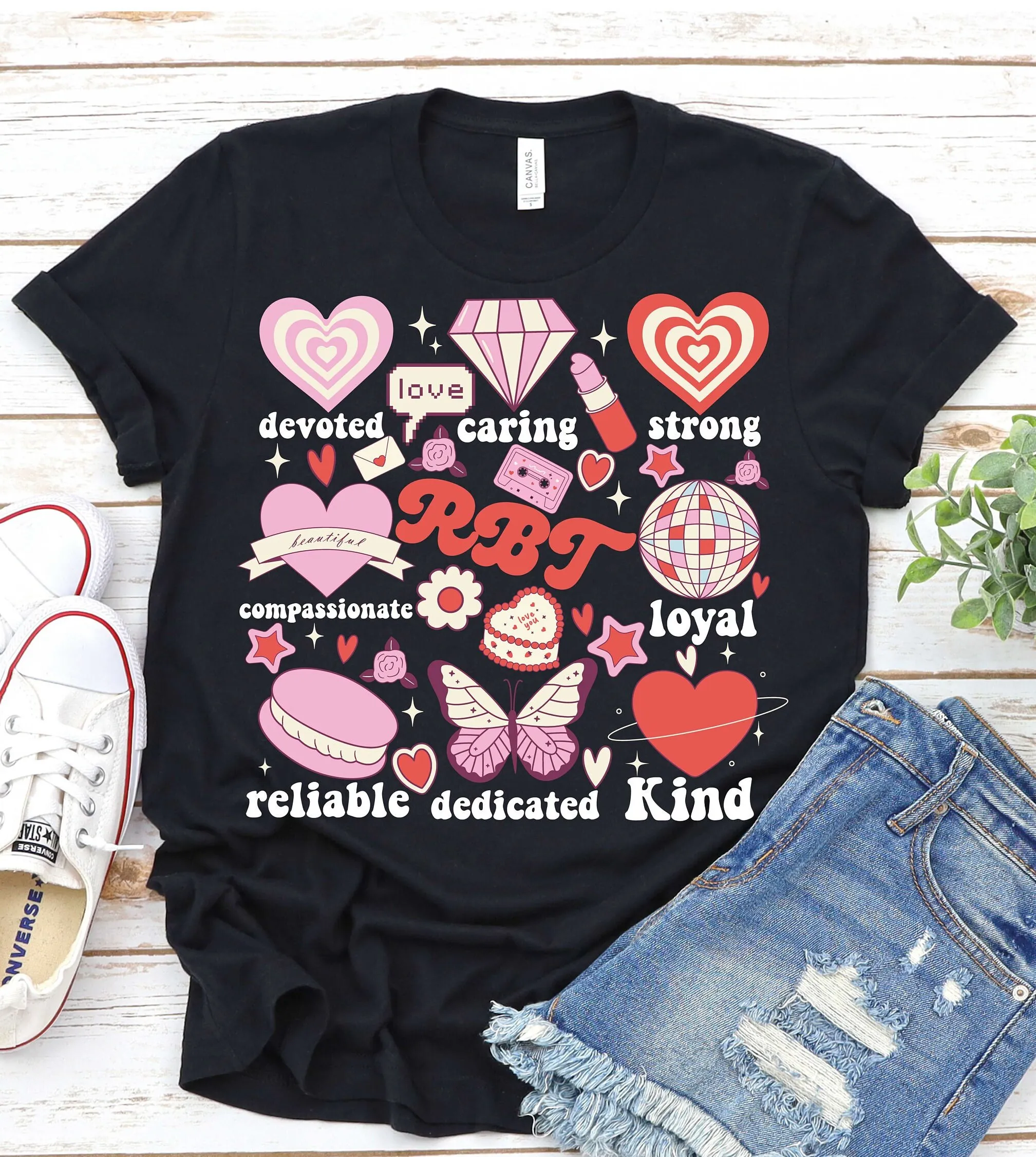 Rbt Valentines Day T Shirt Groovy Registered Behavior Technician Aba Therapy Heart Applied Analysis