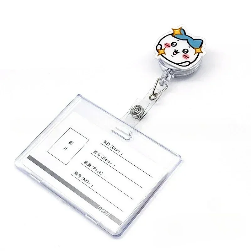 Badge de travail extensible avec fermeture éclair Jiyi Usagi mignon, cordon de suspension créatif, carte d'identité, motif Hachiware, fermeture éclair, idéal pour les lieux de travail