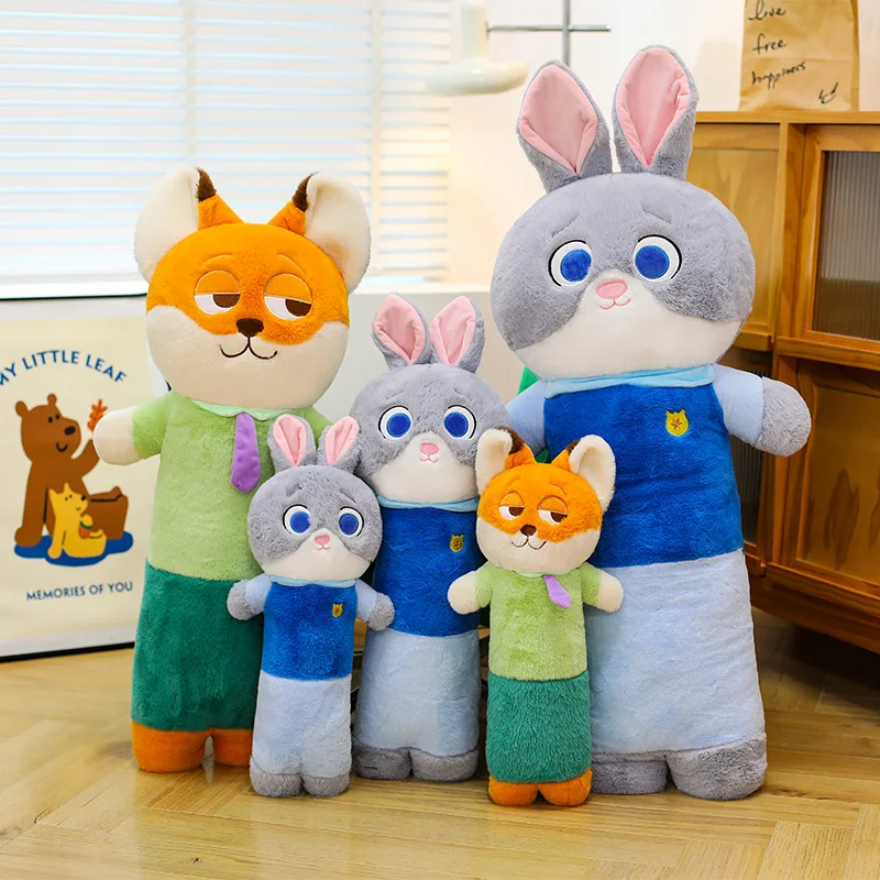50/70/90/110cm Rabbit Fox Plush Toys Kawaii Anime Movie Nick Judy Stuffed Doll Room Decor Bedside Cushion Sofa Pillow Kids Gifts