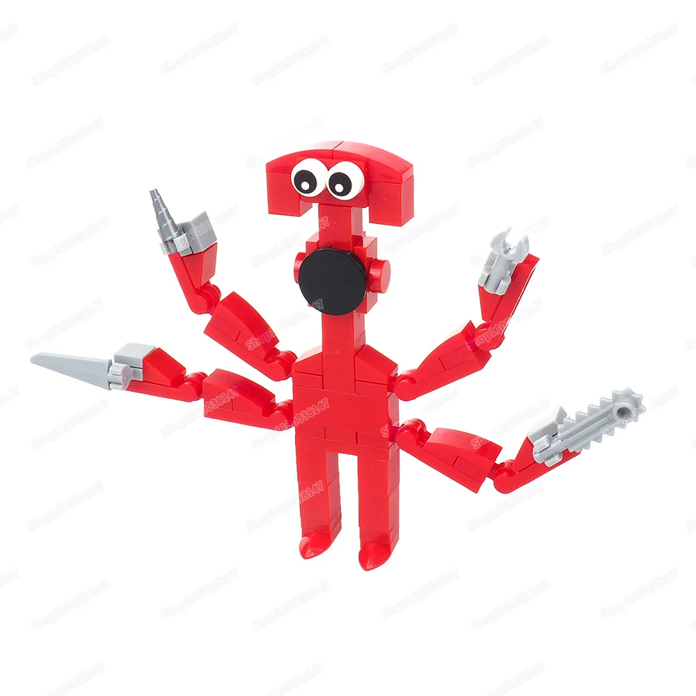 Red Weapons Tentacle Building Block Assembly Figures Banban Cute Monsters Kindergarten Mutation War Model Children Gift Boy Toys