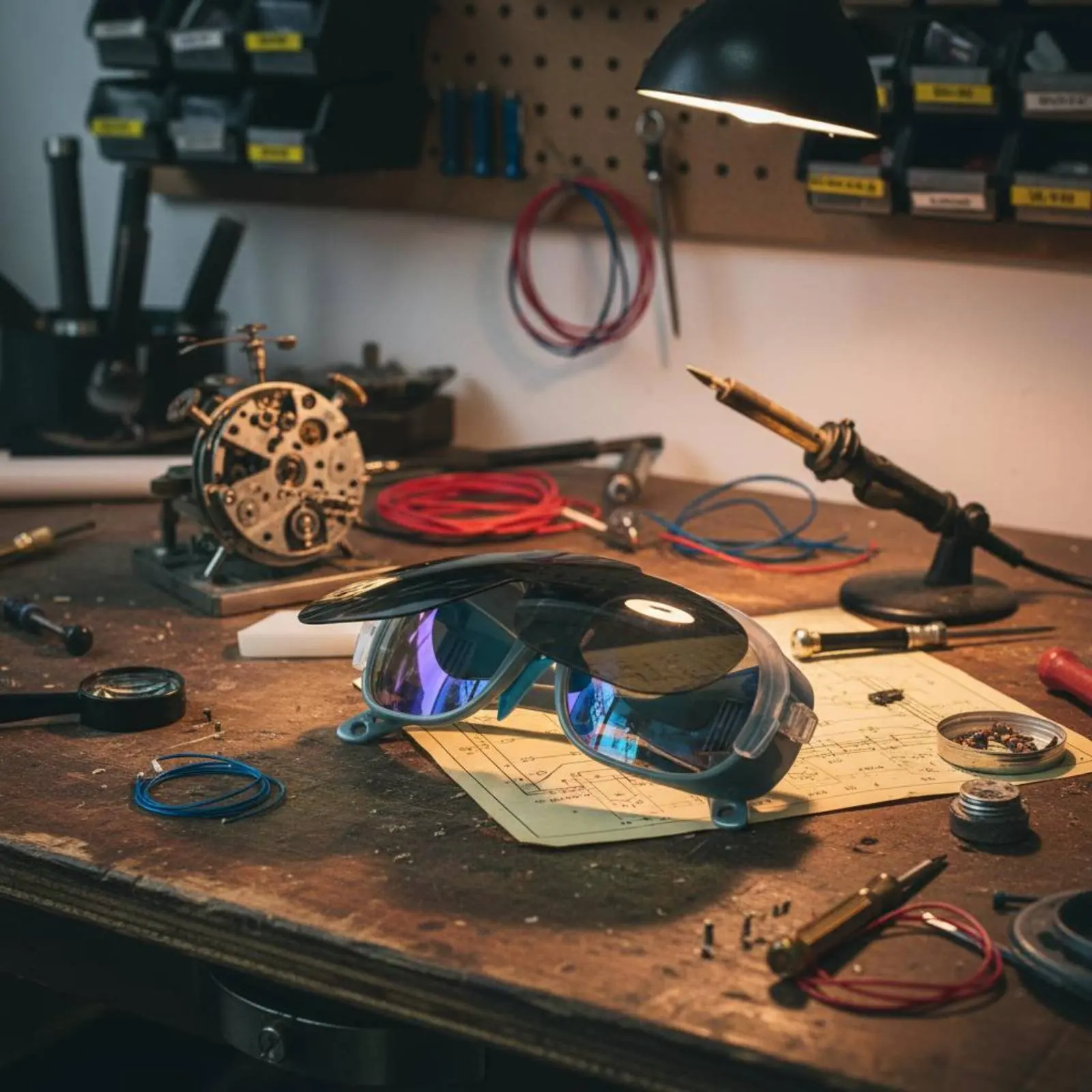

Flip-up Metal-Fabrication Goggles Windproof Metal-Fabrication Safety Goggles Flip-up Safety Glasses High Visibility for Welders