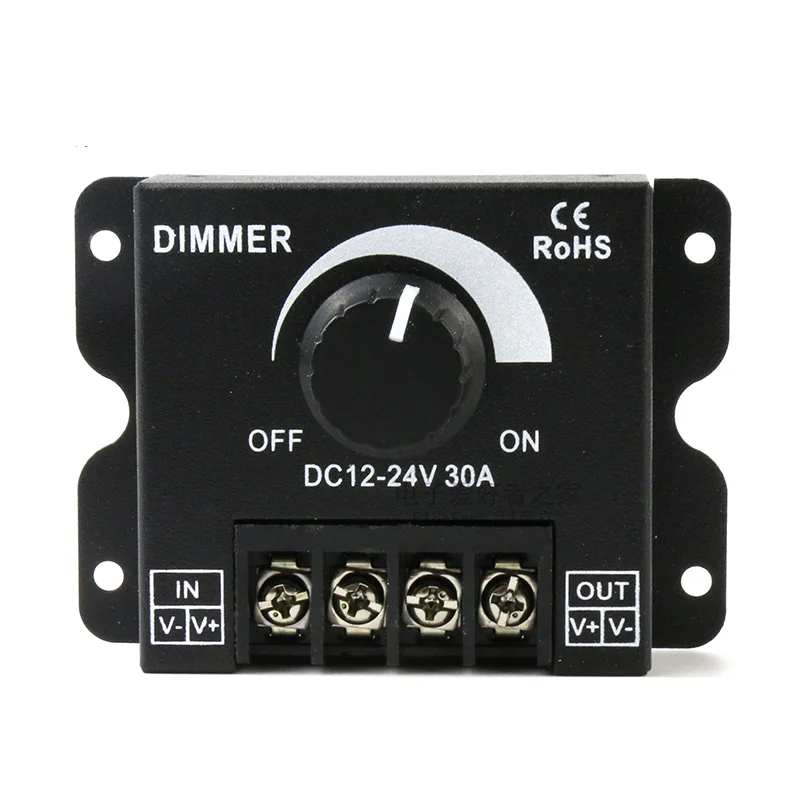 DC 12V 24V LED Dimmer Switch 30A 360W Voltage Regulator Adjustable Controller For LED Strip Light Lamp LED Dimming Dimmers