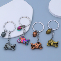 Creative Motorcycle Helmet Keychain Trendy Punk Dirt Bike Pendant Keyring For Men Backpack Waist Hanging Car Trinket Accessories