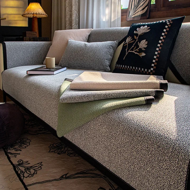 Universal Sofa Cover in Chenille Textures Non-Slip Couch Cover Towel Sofa Protective Mat for Living Room Decoration Sofa Cushion